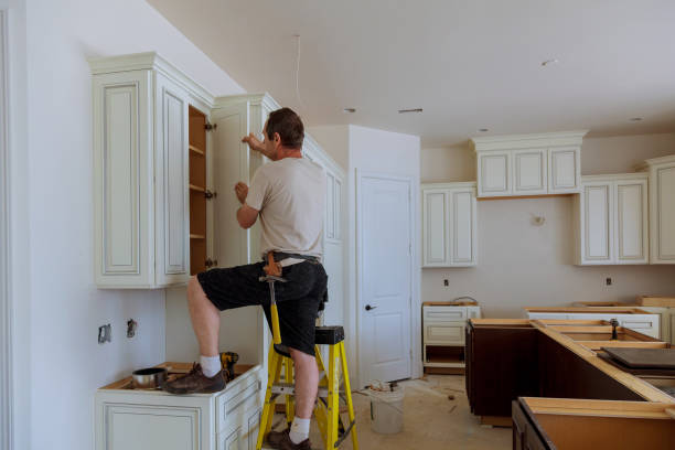 Kitchen island installation in Albertville by JMT Kitchen Cabinet